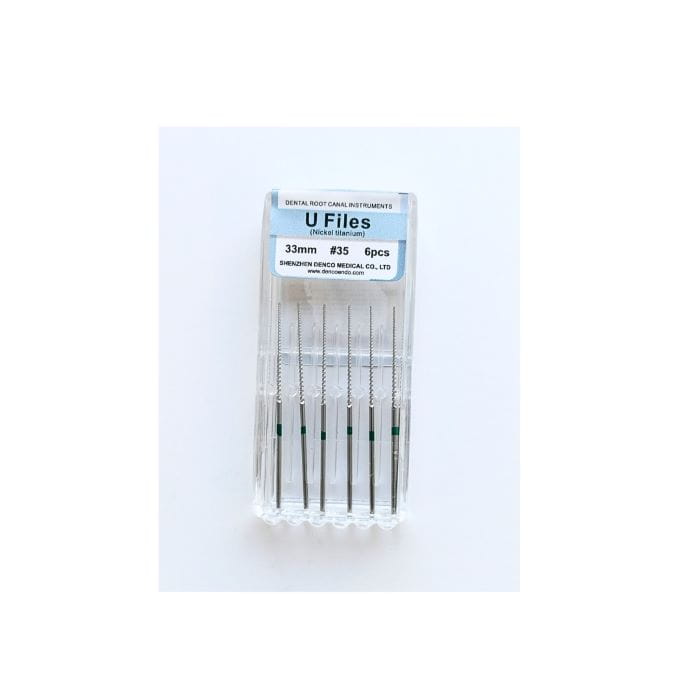 Denco Pilniki u Files pilniki endodontyczne NiTi 33mm rozmiar 35 6szt. zielone.jpg