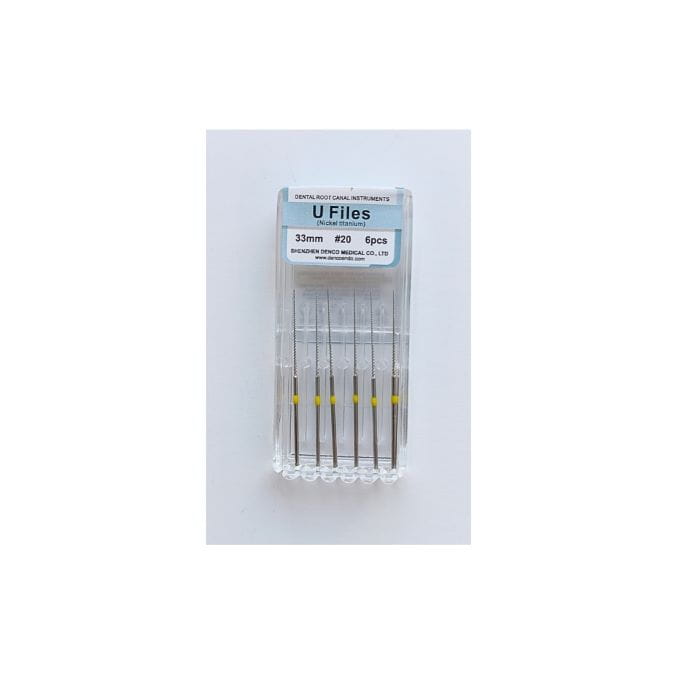 Denco Pilniki u Files pilniki endodontyczne NiTi 33mm rozmiar  20  6szt.żółte.jpg