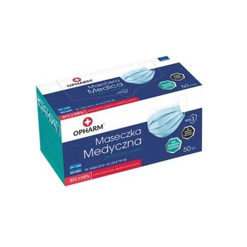 Maseczki medyczne polskie 50szt. Niebieskie